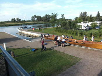 Kirchboot auf einer Rampe in Anklam