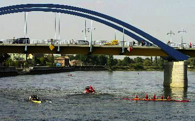 Start und Ziel vor der Stadtbrücke nach Slubice